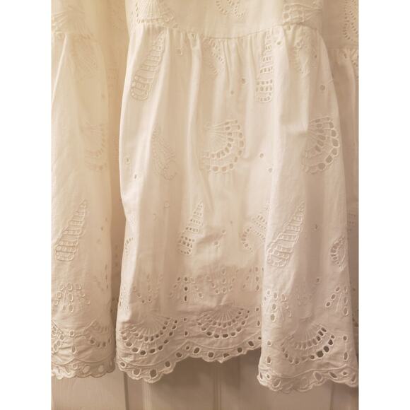 Vineyard Vines Seashell Eyelet Midi Dress White Lace Ruffle Size 14 NWT - Picture 8 of 13